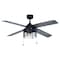 Vaxcel Rowan Black Industrial 52-in. Ceiling Fan with LED Cage Light Kit F0123 - alternate 1